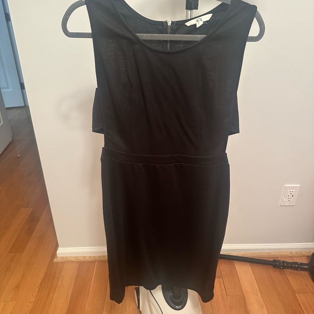 Jack by BB Dakota Black Sheath Mini Dress with Cowl Neck